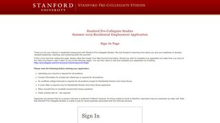 Stanford Pre-Collegiate Studies Summer 2019 ... - Stanford University