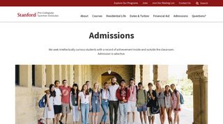 Admissions | Stanford Pre-Collegiate Summer Institutes
