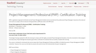 Project Management Professional (PMP) - Certification ... - Stanford UIT