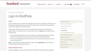 Log in to WordPress | University IT - Stanford UIT - Stanford University