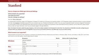 Changing Advanced Settings in WebLogin