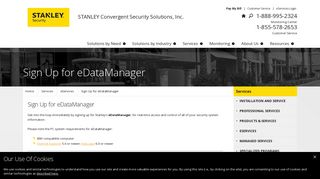 Sign Up for eDataManager - STANLEY Security