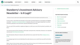 Stansberry's Investment Advisory Newsletter Review - Is it Legit?