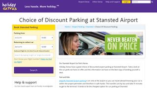 Choice of Discount Parking at Stansted Airport - Holiday Extras