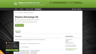 Staples Advantage UK - RIBA Product Selector