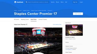 Staples Center Premier 17 Seat Views | SeatGeek