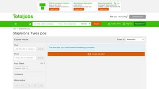 Stapletons Tyres Jobs, Vacancies & Careers - totaljobs