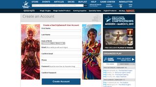 StarCityGames.com - Account signup