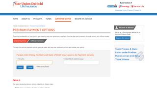 Premium Payment Option - Star Union Dai-Ichi Life Insurance