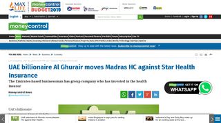 UAE billionaire Al Ghurair moves Madras HC against Star Health ...