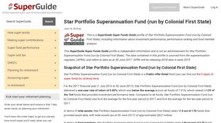 Star Portfolio Superannuation Fund (run by Colonial First State ...