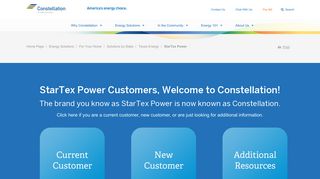 StarTex Power Customers, Welcome to Constellation! | Constellation