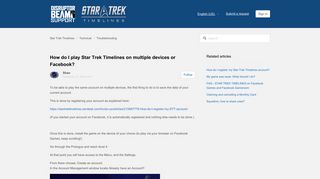How do I play Star Trek Timelines on multiple devices or Facebook ...