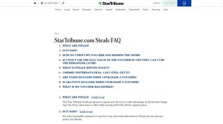 StarTribune.com Steals FAQ - StarTribune.com
