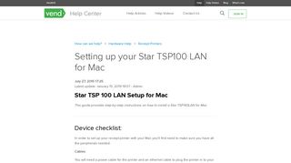 Setting up your Star TSP100 LAN for Mac – How can we help? - Vend