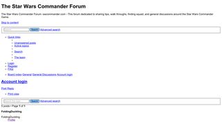 Account login - The Star Wars Commander Forum