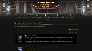 STAR WARS: The Old Republic - Login service unavailable?