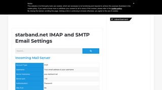 starband.net IMAP and SMTP Email Settings