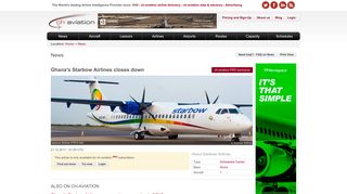 Ghana's Starbow Airlines closes down - ch-aviation