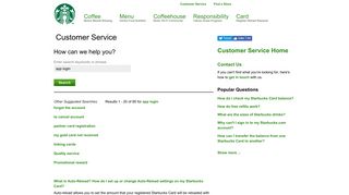 app login - Answers | Starbucks Coffee Company