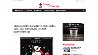 Starbucks For Life Contest 2018: Win free coffee ... - Contests in Canada
