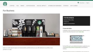 For Business | Starbucks Coffee Company
