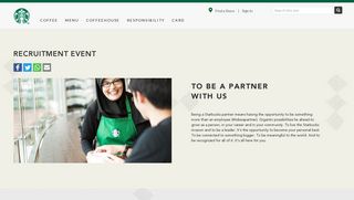 Partners Recruitment Events | Starbucks Coffee Company