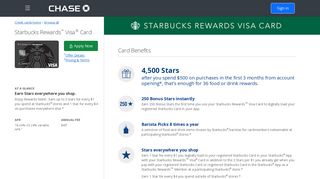 Starbucks Rewards Credit Card | Chase.com - Chase Credit Cards