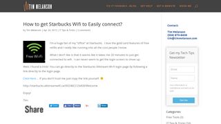 How to get Starbucks Wifi to Easily connect? - Tim Melanson ...