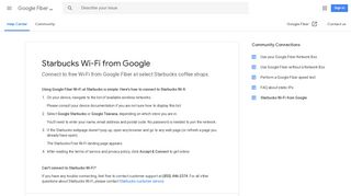 Starbucks Wi-Fi from Google - Google Fiber Help - Google Support