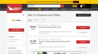 Star CJ Coupons, Offers: Upto 50% Off - Jan 2019 - CouponDunia