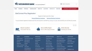 StarConnect Plus Registration - Westamerica Bank