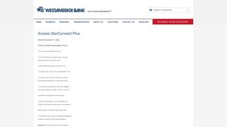 Access StarConnect Plus - Westamerica Bank