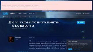 Can't log into battle.net in Starcraft 2 - StarCraft II Forums ...