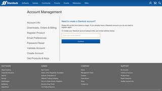 Stardock Account Management - Create Account