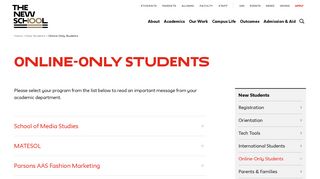 Online Students | New Students - The New School