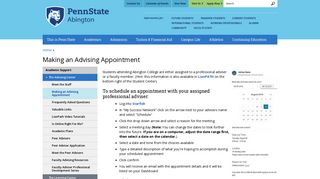 Making an Advising Appointment | Penn State Abington