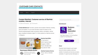 Contact StarHub: Customer service of StarHub mobiles, internet ...