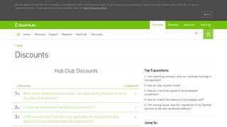 Hub Club Discounts | StarHub Support