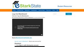 Log into Blackboard | eStarkState Student ... - Stark State College