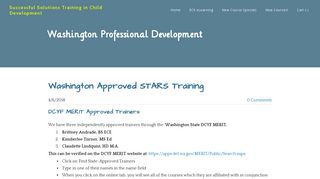 Washington STARS - Successful Solutions Training in Child ...