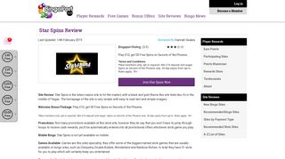 Star Spins Player Reviews and Exclusive Offers - BingoPort