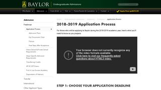 Application Process | Undergraduate Admissions | Baylor University