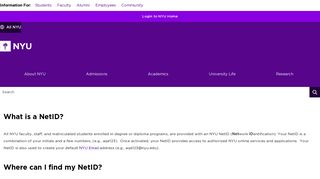 Password NetID - NYU