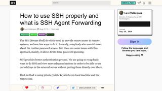 How to use SSH properly and what is SSH Agent Forwarding - DEV ...
