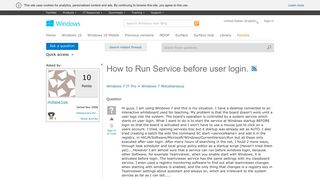 How to Run Service before user login. - Microsoft