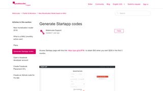 Generate Startapp codes – Mobincube