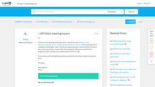 Solved: API Start meeting issue - LogMeIn Community