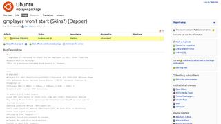 gmplayer won't start (Skins?) (Dapper) - Launchpad Bugs