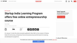 Startup India Learning Program offers free online entrepreneurship ...